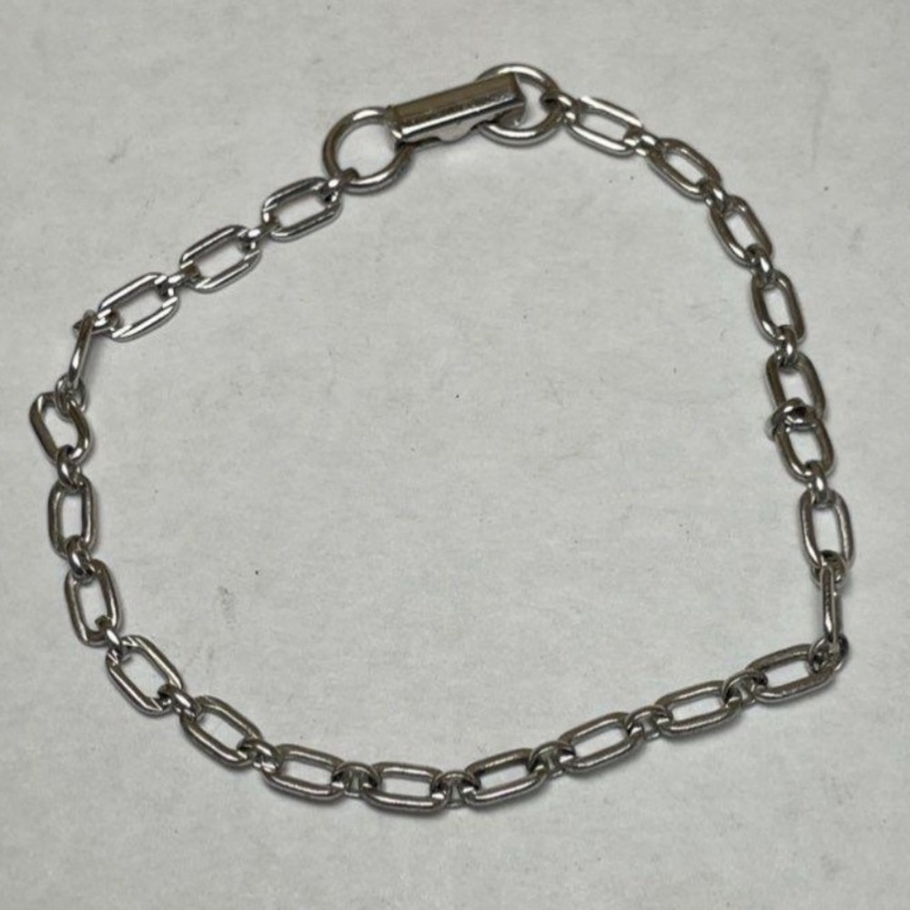 Vintage Sterling Silver 925 Paperclip Link Bracelet 7 Inch 3.5g Minimalist Link